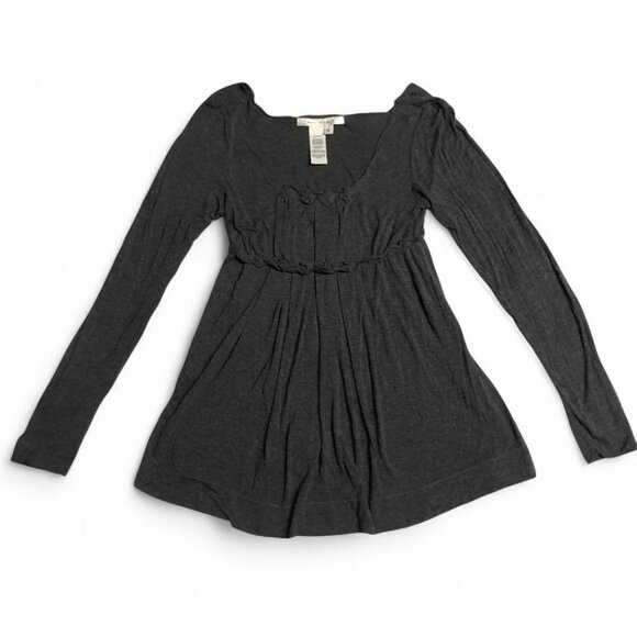 Grey Ruffle Babydoll Top - Picture 2 of 5